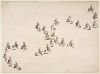 Tjuefire kavalerer danner en dobbel S, 1652.