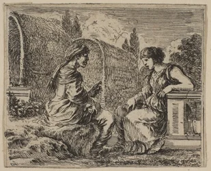Vertumnus og Pomona, fra Game of Mythology Jeu de la Mythologie, 1644.