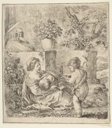 Jomfru og barn med døperen Johannes og St. Elizabeth, ca. 1641.