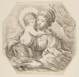 Virgin and Christ Child, en åttekantet komposisjon, ca. 1649.