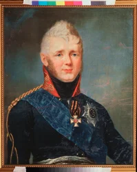 Portrett av keiser Alexander I, tsar av Russland (1777-1825). Maleri av Stepan Semyonovich Shchukin (Schchukin) (1762-1828), olje på lerret, etter 1805. Russisk kunst fra 1800-tallet. State V. Tropinin Museum, Moskva.