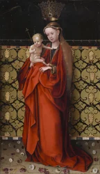 Jomfru Maria kronet av engler, ca. 1450 (olje på tre)