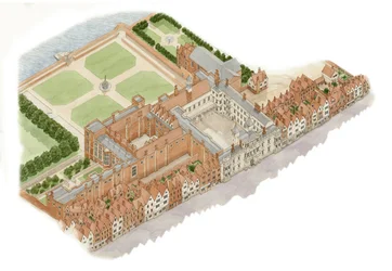 Somerset House, London, ca. 1609–1630 (blekk og akvarell)