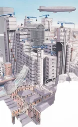 Lloyds-bygningen, City of London, ca. 1987–1995 (blekk og akvarell)