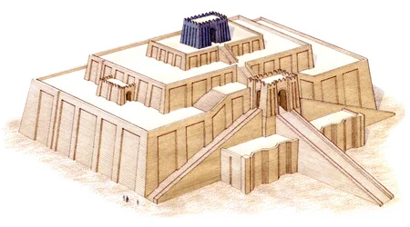 Zigguraten i Ur, hypotetisk rekonstruksjon fra 600-tallet f.Kr.