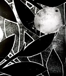 Månetre, 2016 (monoprint-kollasj)