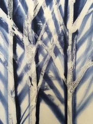 Tre II, 2016 (voks på stoff)