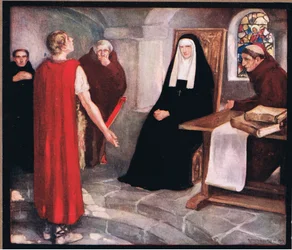 Caedmon før Saint Hilda (farge litho)