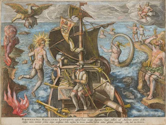 Ferdinand Magellans oppdagelse av det portugisiske Amerika, 1591.