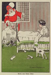 Bertie ser julenissen, bokillustrasjon