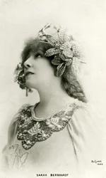 Henriette Rosine Bernard alias Sarah Bernhardt (1844-1923) som "The distant princess", et skuespill av Edmond Rostand (s/h foto)