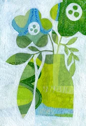 Abstrakt grønn blomstervase