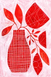 Abstrakt: Røde botaniske motiver
