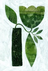 Strukturert, grønn botanisk motiv