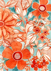 Levende blomsterakvarell