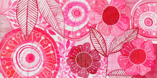 Lunefulle rosa blomster