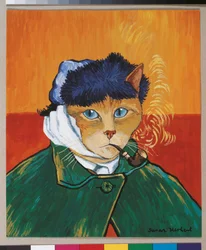 Illustrasjon fra Cats Galore! A Compendium of Cultured Cats (utgitt 2015)