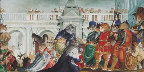 Illustrasjon fra Cats Galore! A Compendium of Cultured Cats (utgitt 2015)