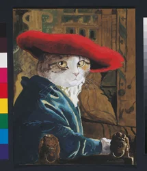 Illustrasjon fra Cats Galore! A Compendium of Cultured Cats (utgitt 2015)