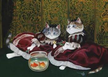 Illustrasjon fra Cats Galore! A Compendium of Cultured Cats (utgitt 2015)
