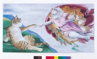 Illustrasjon fra Cats Galore! A Compendium of Cultured Cats (utgitt 2015)