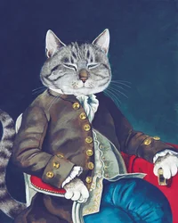 Illustrasjon fra Cats Galore! A Compendium of Cultured Cats (utgitt 2015)