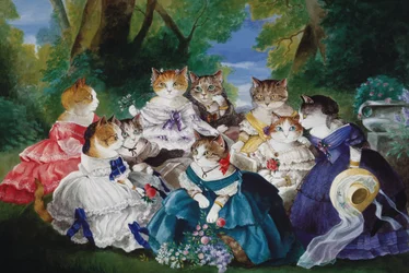 Illustrasjon fra Cats Galore! A Compendium of Cultured Cats (utgitt 2015)