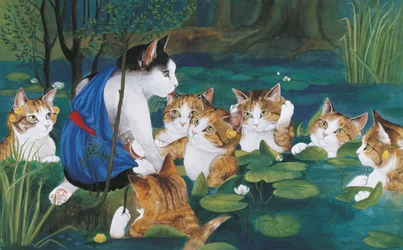 Illustrasjon fra Cats Galore! A Compendium of Cultured Cats (utgitt 2015)