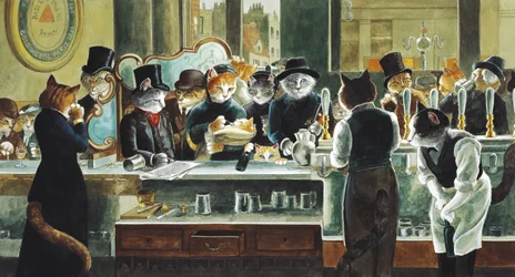 Illustrasjon fra Cats Galore! A Compendium of Cultured Cats (utgitt 2015)