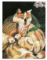 Illustrasjon fra Prerafaelittiske katter (utgitt 1999)