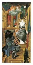 Illustrasjon fra Prerafaelittiske katter (utgitt 1999)