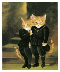 Illustrasjon fra Prerafaelittiske katter (utgitt 1999)