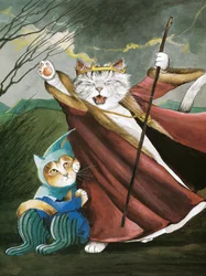 Illustrasjon fra Shakespeares Cats: Posterbok (utgitt 2016)