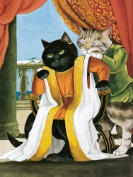 Illustrasjon fra Shakespeares Cats: Posterbok (utgitt 2016)
