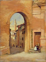 Gateway at Siena (olje på lerret)