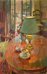 Dør til terrasse (olje på lerret)