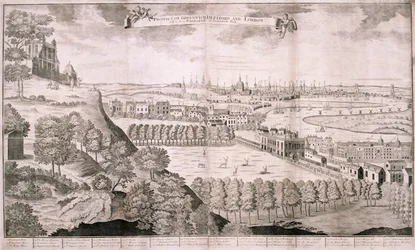 Utsikt fra Greenwich Park, London, 1723