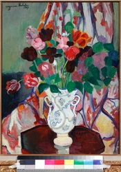 "Vase med tulipaner" (Vase med tulipaner) Maleri av Suzanne Valadon (1865-1938)