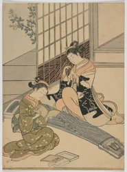 Nedstigende gjess fra Koto, Edo-perioden, ca. 1766 (farget treblokktrykk)