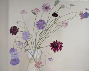 Glorious Scabious, 2021 (olje på lerret)