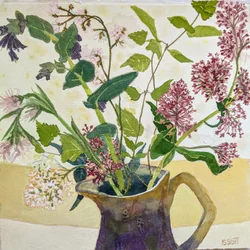 Vårblomster med valeriana, 2020 (akvarell på papir)