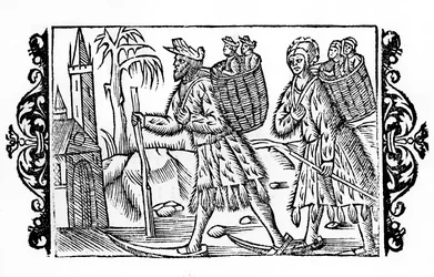To finner på ski - i "The Northern Nations" av erkebiskop Olaus Magnus, Sverige