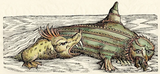Sea Creatures, illustrasjon fra #39;Historiae Animalium#39; av Conrad Gesner