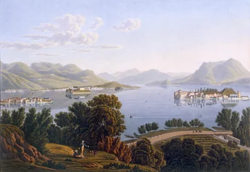 Utsikt over Lago Maggiore og Borromeo-øyene, 1819.