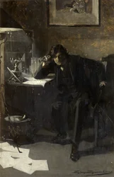 Portrett av Sir John Martin Harvey (olje på papp)