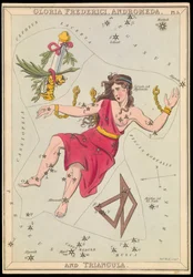 Gloria Frederich, Andromeda og Triangula, ca. 1825 (kort, papir, silkepapir)