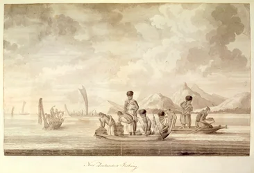 Add.23920, f.44 New Zealanders fiske, januar 1770
