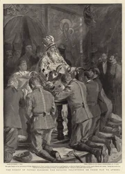 Biskopen av Patras velsigner de engelske frivillige på vei til Athen