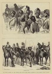 Den kongelige anmeldelse av troppene fra Egypt, de indiske soldatene på hestevaktparaden