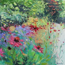 Echinacea i grenselandet, 2025 (akryl)